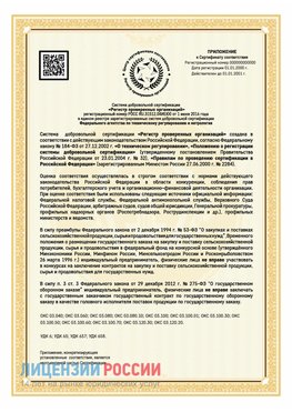 Приложение к сертификату для ИП Коряжма Сертификат СТО 03.080.02033720.1-2020
